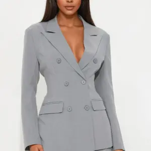 Giselle Double Breasted Hourglass Blazer - Grey
