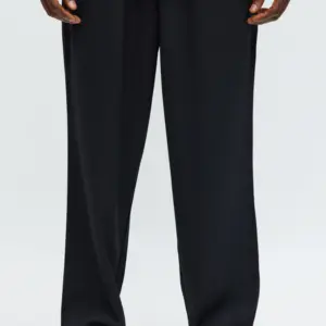 Baggy Elastic Waist Pant - Black
