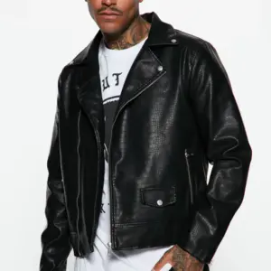 Leather Moto Jacket - Black