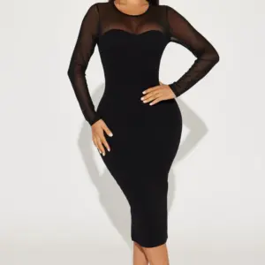 Madison Midi Dress – Black
