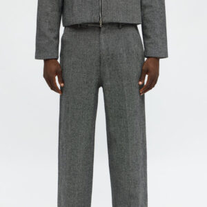 Split Wide Leg Textured Trouser - Black/combo