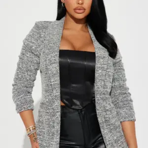 Ella Tweed Blazer - Grey